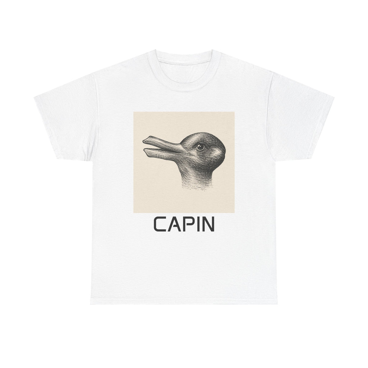 Duck/Rabbit Sketch Tee — 'CAPIN' Vintage Illustration T-Shirt