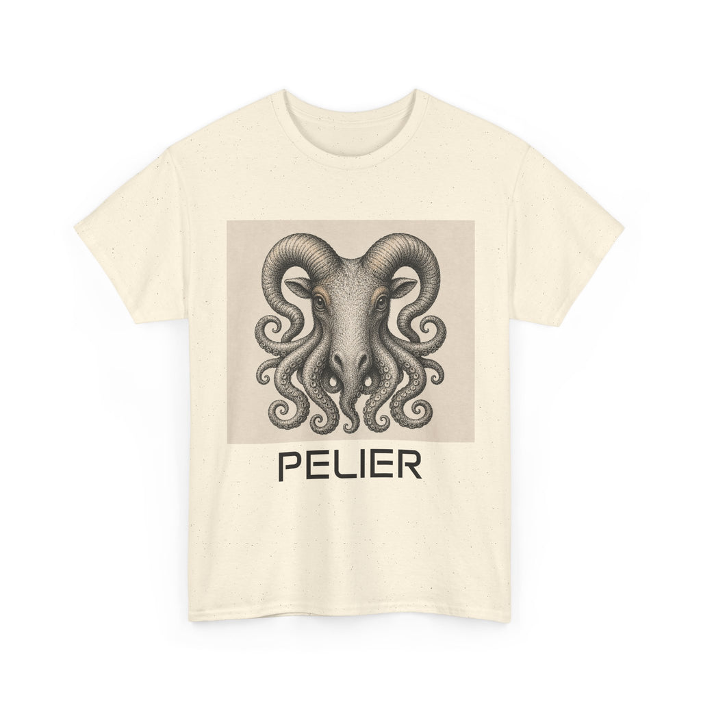 Ram Octopus Skull Graphic Tee — 'Pelier' Vintage Nautical Art T-Shirt