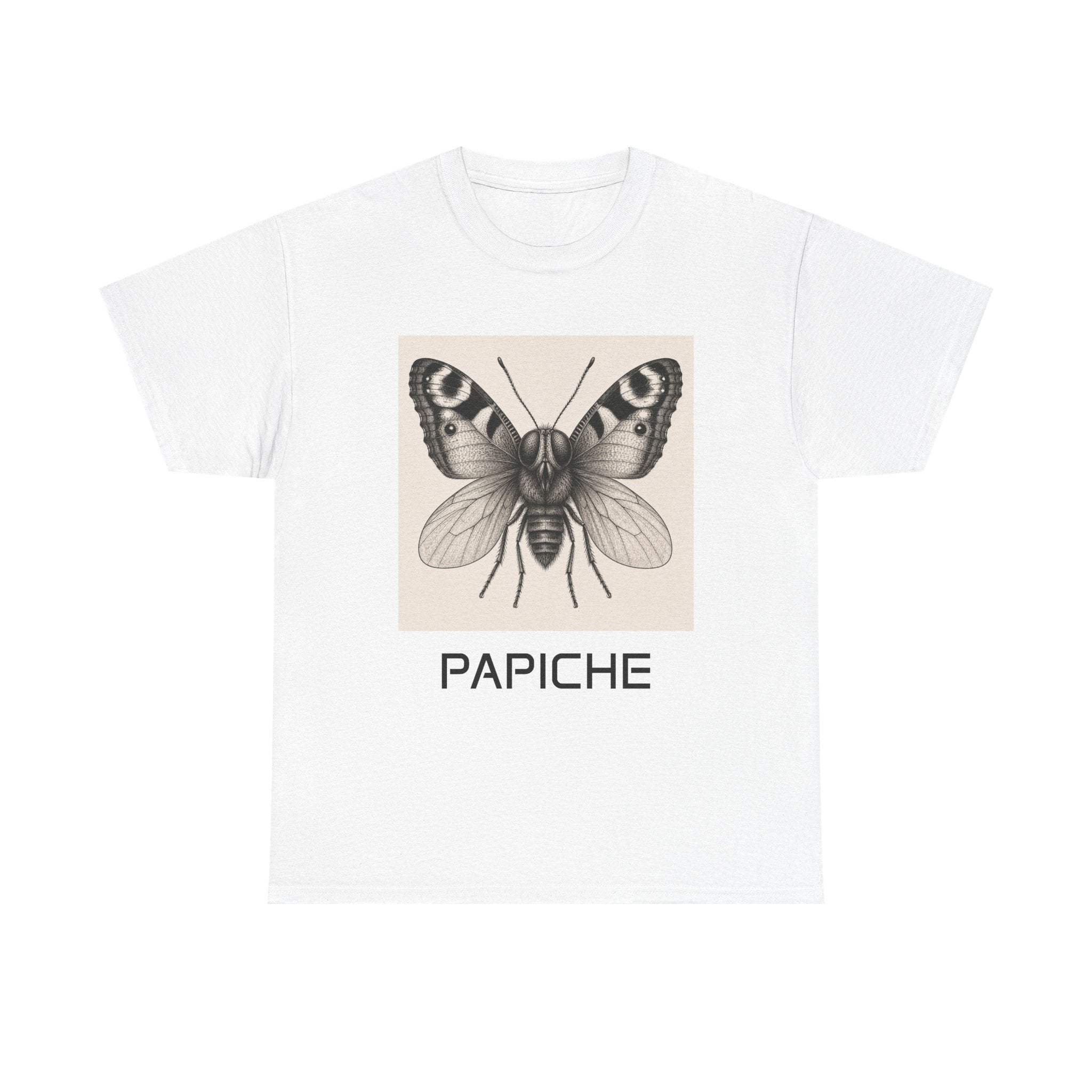 Butterfly and fly Sketch Tee — "PAPICHE" Vintage-Inspired Graphic T-Shirt