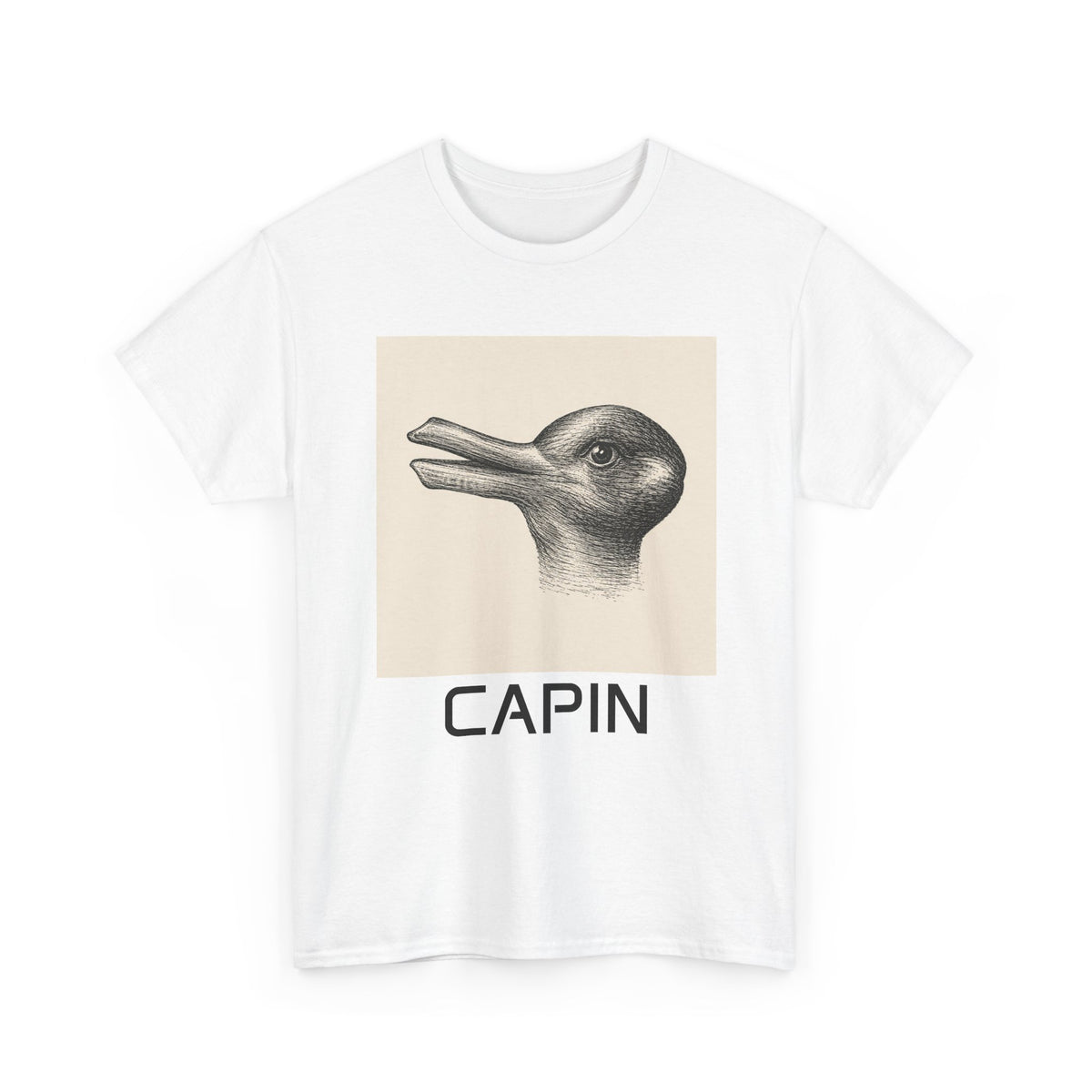 Duck/Rabbit Sketch Tee — 'CAPIN' Vintage Illustration T-Shirt