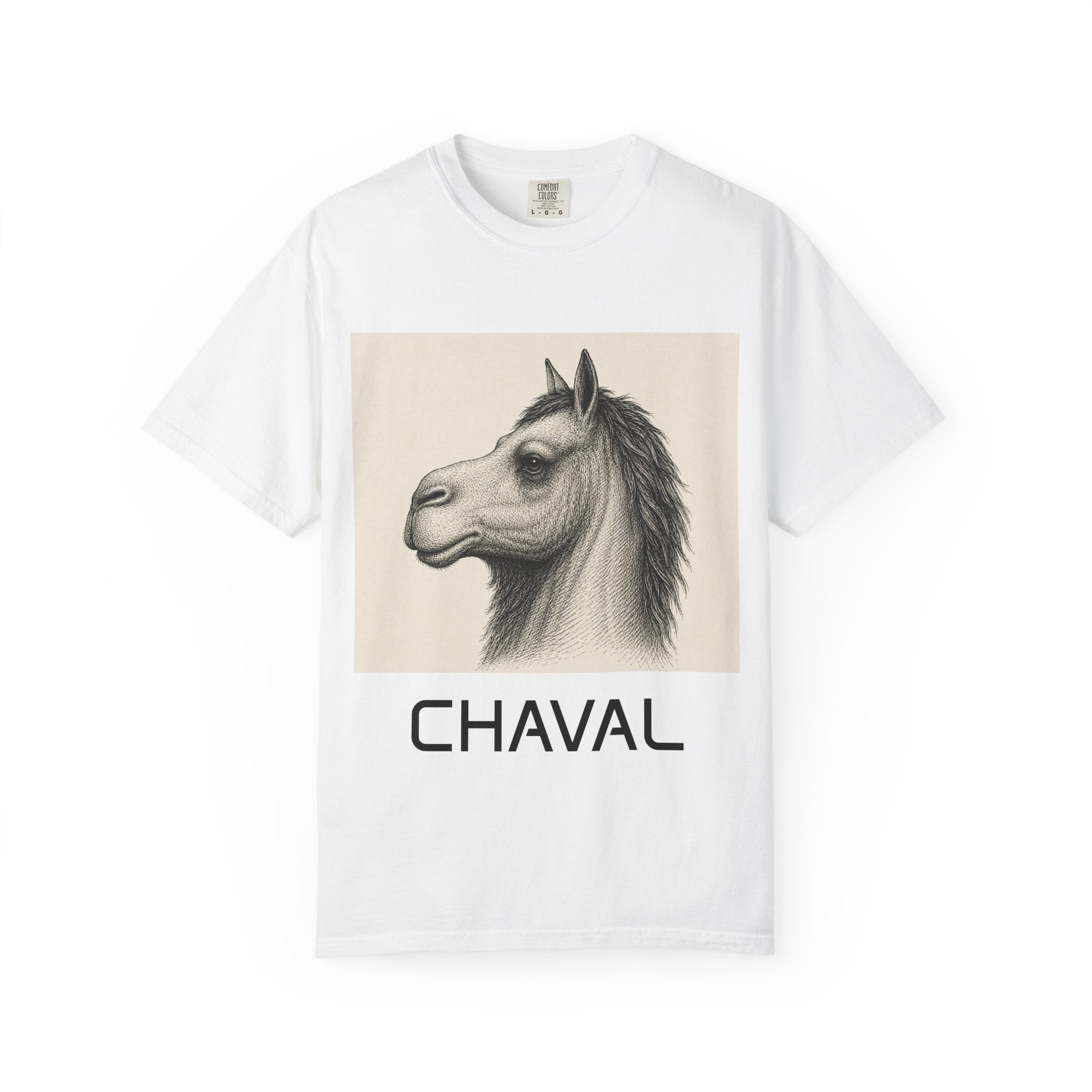 Vintage Horse and Camel Portrait T-Shirt — Retro Sketch Graphic Tee
