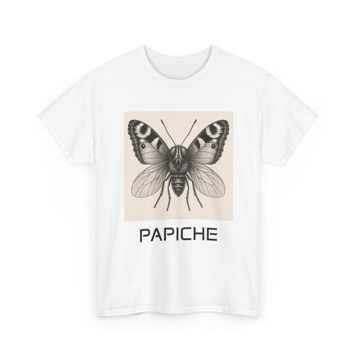 Butterfly and fly Sketch Tee — "PAPICHE" Vintage-Inspired Graphic T-Shirt