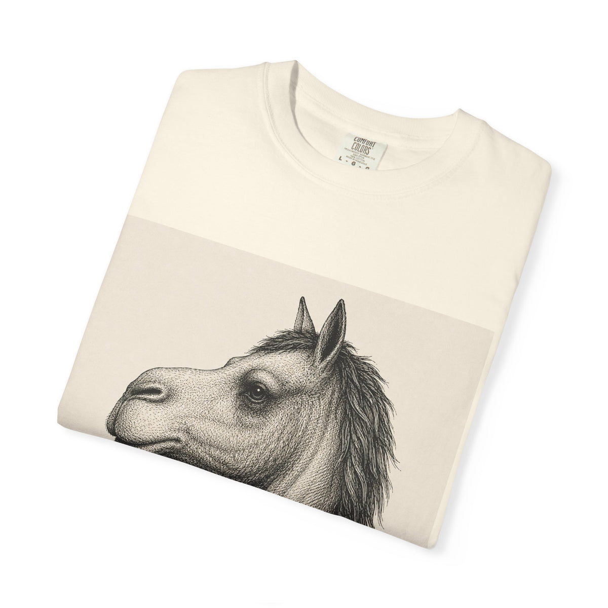 Vintage Horse and Camel Portrait T-Shirt — Retro Sketch Graphic Tee