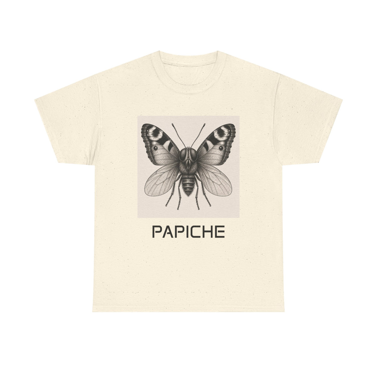 Butterfly and fly Sketch Tee — "PAPICHE" Vintage-Inspired Graphic T-Shirt