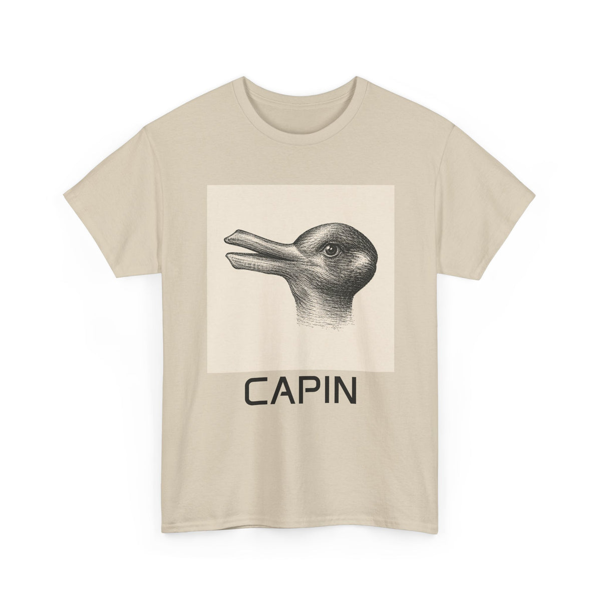 Duck/Rabbit Sketch Tee — 'CAPIN' Vintage Illustration T-Shirt